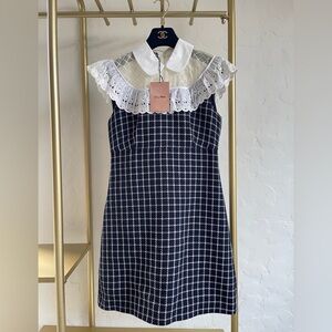 Authentic Miu Miu White Diamond Pattern Blouse